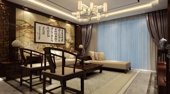 乌鲁木齐源凯·第一城，136平中式风三居室，简单中透出朴素优美