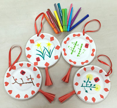 一次性纸盘梅兰竹菊,幼儿纸盘手工梅兰竹菊