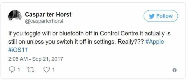 iOS11控制中心无法关WiFi和蓝牙？你可以这样做