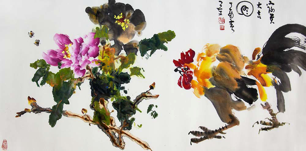李长文书画,李长文花鸟画