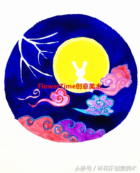情满中秋素描,水粉画教程简单8-12岁秋天