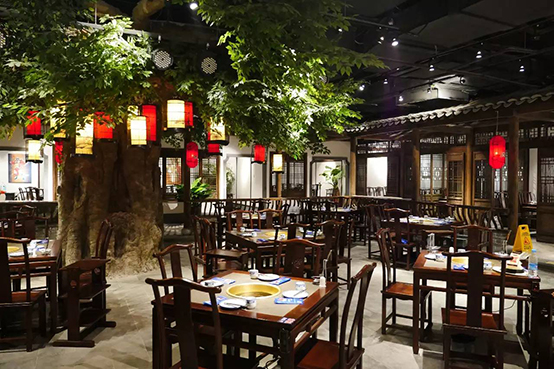 徽派餐饮装修设计,徽派饭店装修效果图180平方