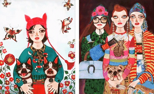gucci日系插画,gucci限量版插画