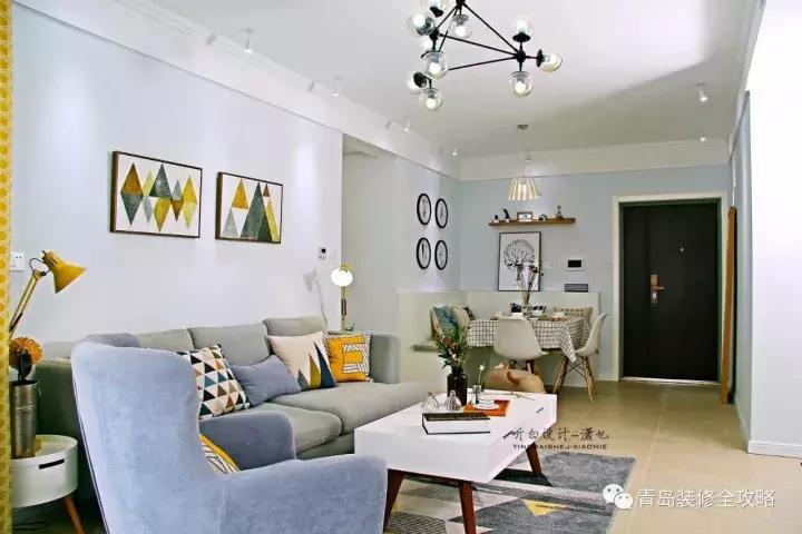 北欧风小户型三室一厅75平方米,唐岛one116平