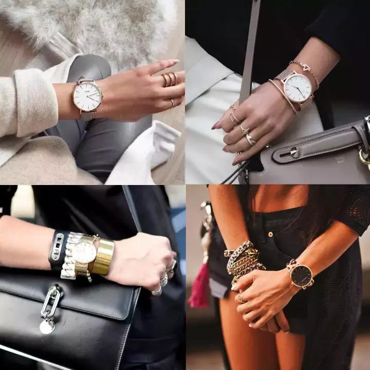 手表ins高颜值小众简约不撞款森系,ins风网红轻奢绿皮手表