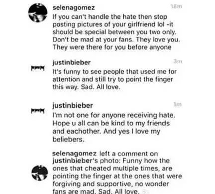 赛琳娜贾斯汀比伯撕破脸,比伯赛琳娜撕破脸