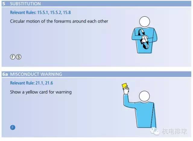 排球触网裁判手势,排球界外球裁判手势