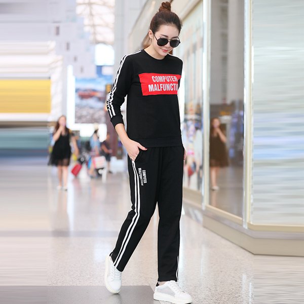 春秋卫衣运动服套装女中长款大码,新款爆款卫衣运动服套装女最新款