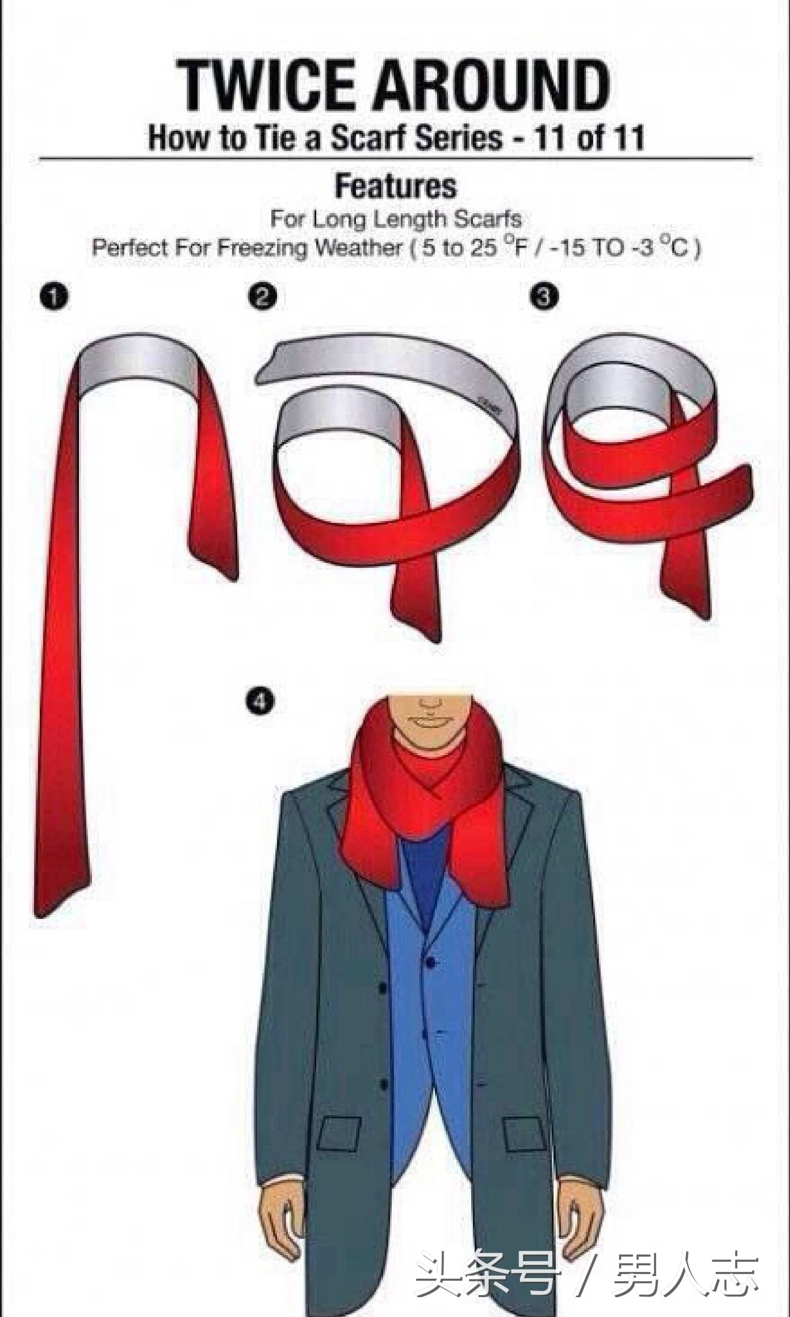比较长的男围巾怎么戴才好看,毛线围脖怎么打男士围巾