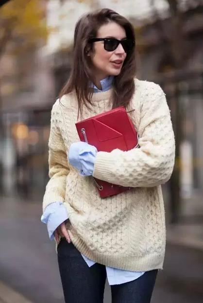 毛衣衬衫最温暖的叠穿套路,毛衣衬衫这么穿时髦炸了