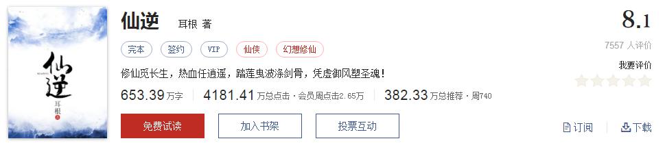 50大公认网络小说神作,网络评分最高小说20部