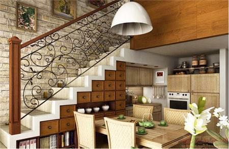 一楼有楼梯的房子怎么装修,40平方公寓楼中楼楼梯款式