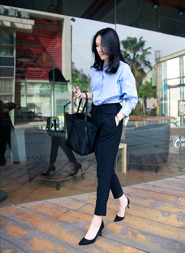 七分哈伦裤的十种搭配方法,哈伦裤九分裤时尚穿搭