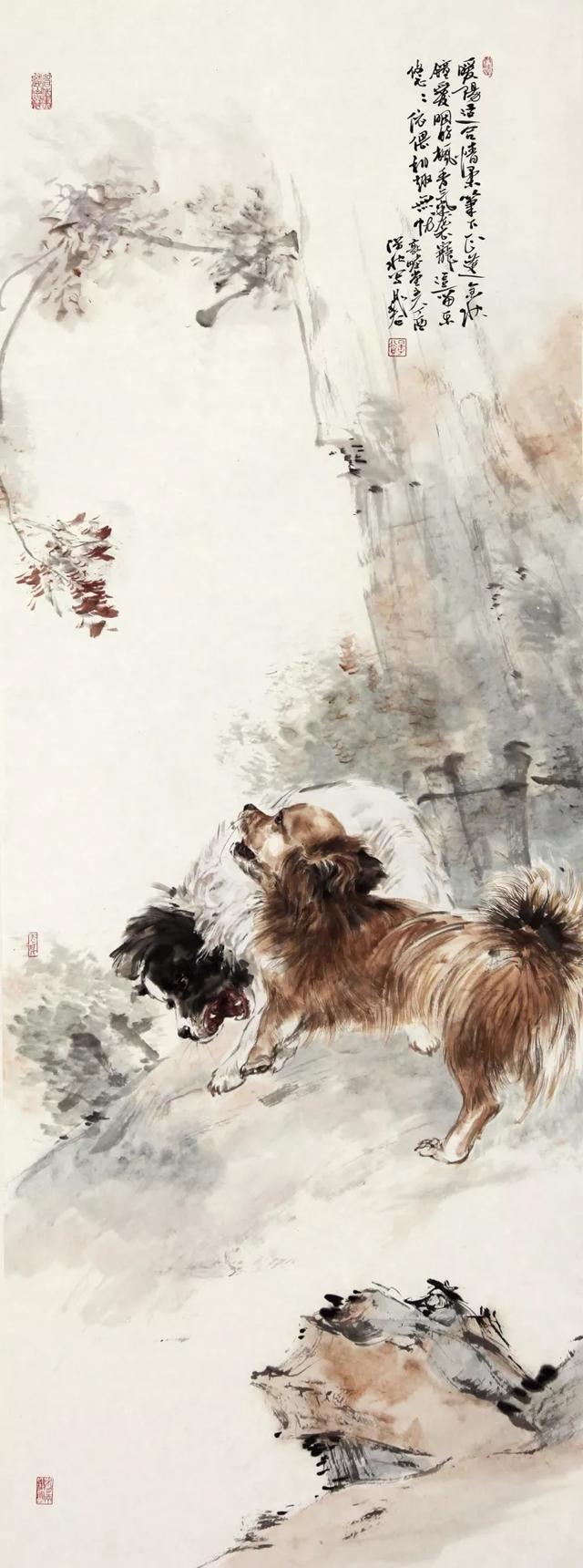 画十二生肖里的狗,晁谷画猫