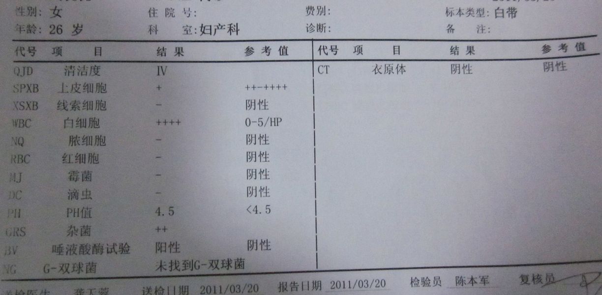 教你看懂你的白带检查化验单