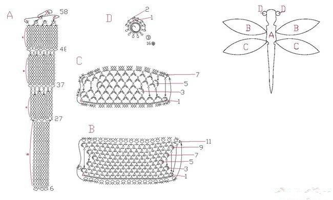 蝴蝶耳环项链的钩编教程,蝴蝶帽子的钩编方法第一部分