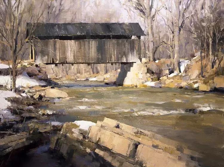 美国油画100幅欣赏,美国西部风景油画大全