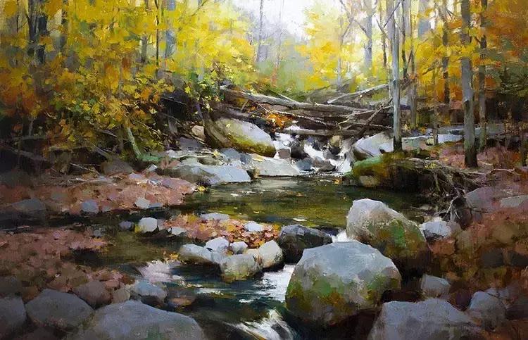 美国油画100幅欣赏,美国西部风景油画大全