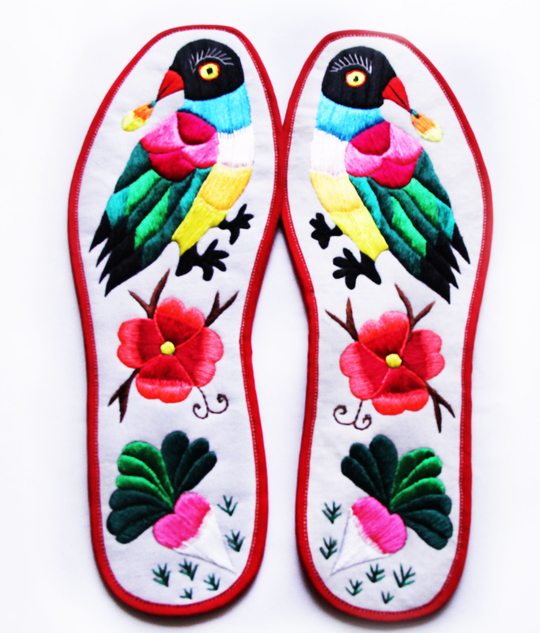 39码手工鞋垫绣花图样,农村女人手工绣花鞋垫