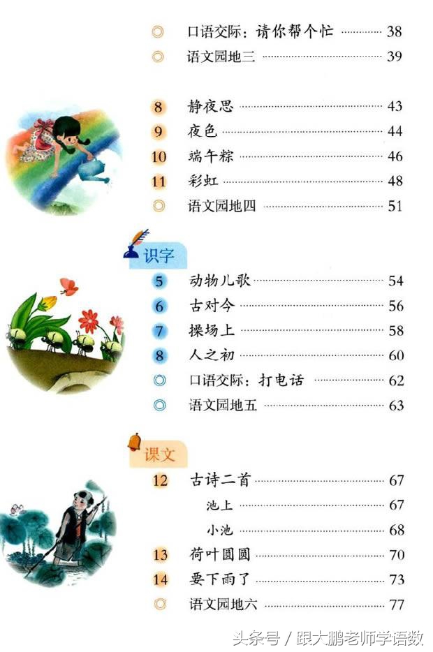 部编版小学一年级语文下册知识点,部编版一年级语文下册预习推荐