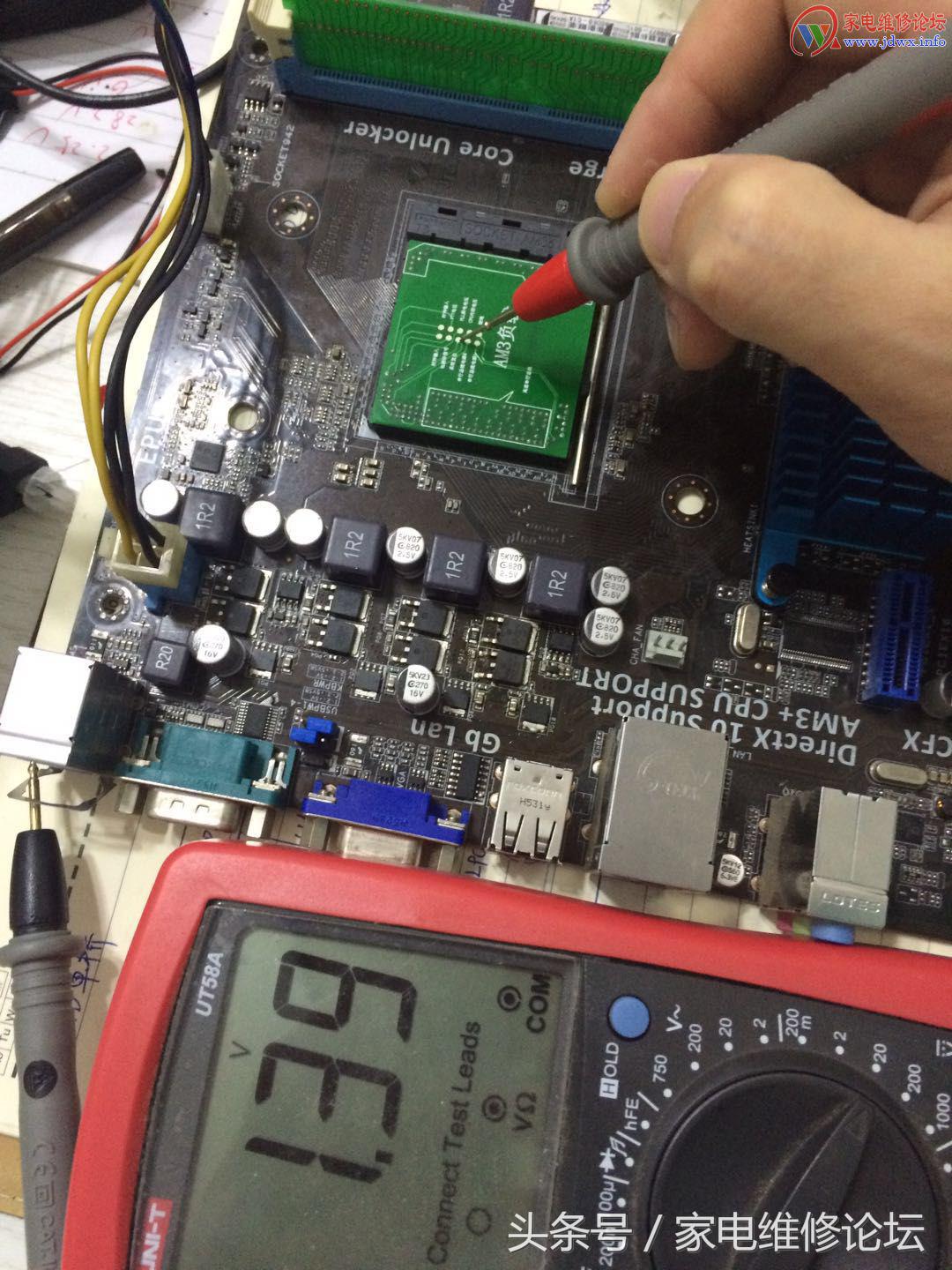 华硕m5a78l-mlx3plus如何换cpu,使用示波器维修电脑主板