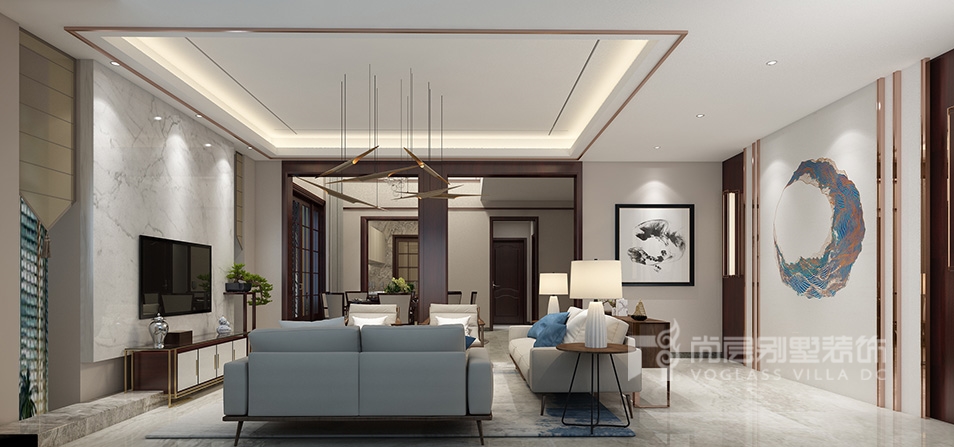 苏州新中式别墅设计分析及思路,越秀现代轻奢别墅设计案例