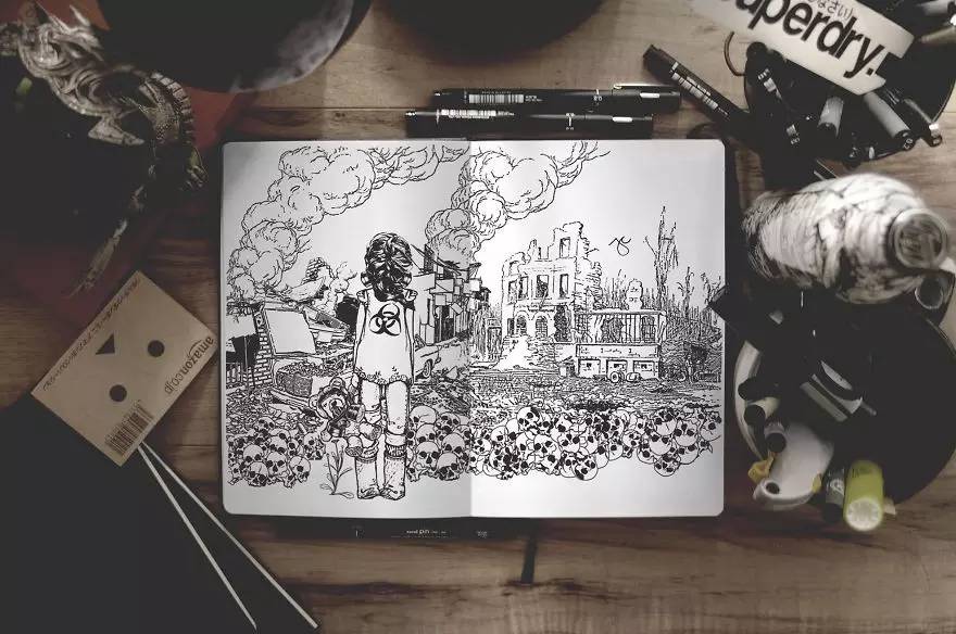 一支樱花针管笔就可以画出一幅惊世作品，厉害了我的哥