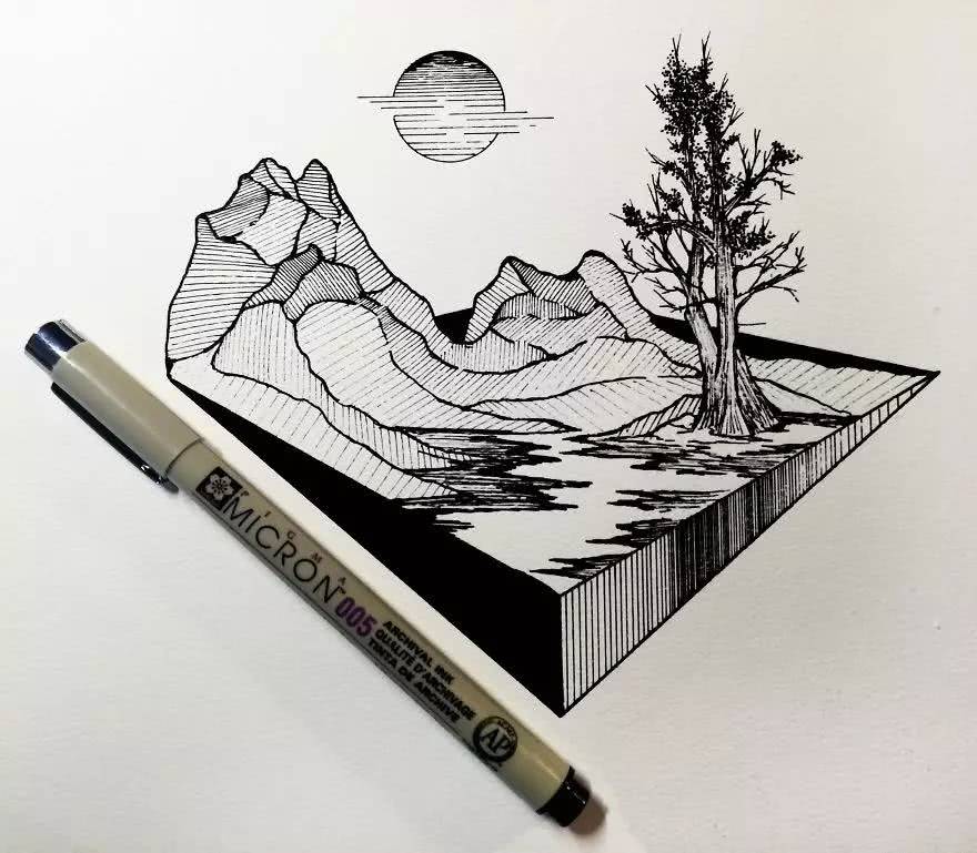 一支樱花针管笔就可以画出一幅惊世作品，厉害了我的哥