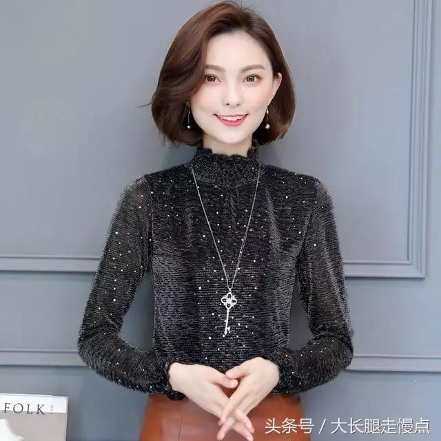 2018秋冬新款女装保暖蕾丝衫，修身蕾丝打底衫，穿上美美的