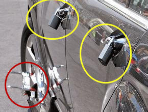 一般有几种方式锁车,你没见过的锁车方式