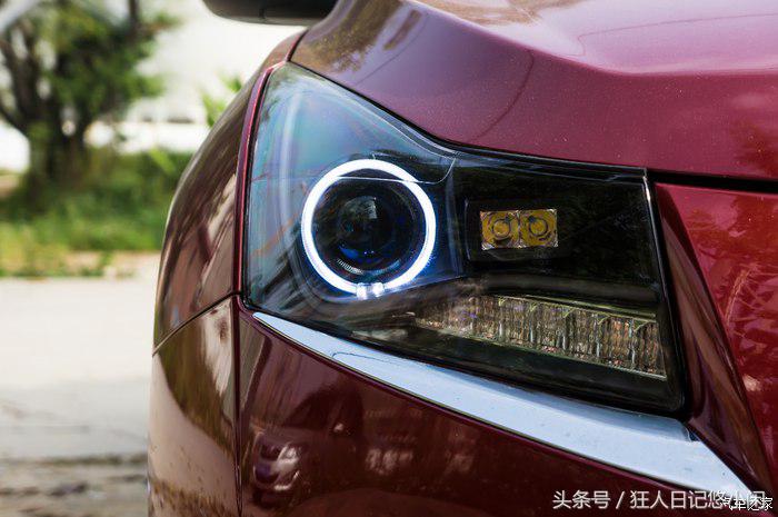 雪佛兰科鲁兹大灯改装小透镜led灯,17款雪佛兰科鲁兹改透镜大灯