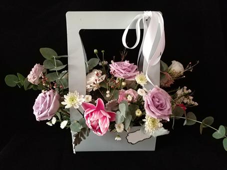 长方形插花篮教程新手入门,初学手提花篮的视频教程