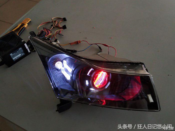 雪佛兰科鲁兹大灯改装小透镜led灯,17款雪佛兰科鲁兹改透镜大灯
