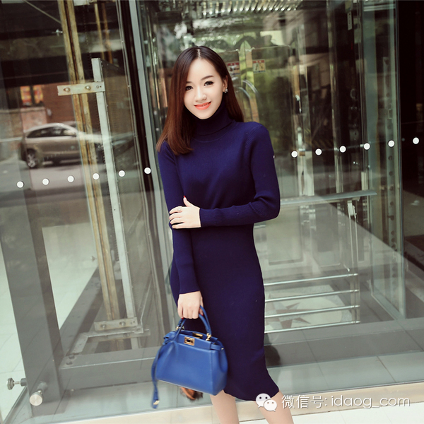 穿白色超长款毛衣,长毛衣款款洋气时髦