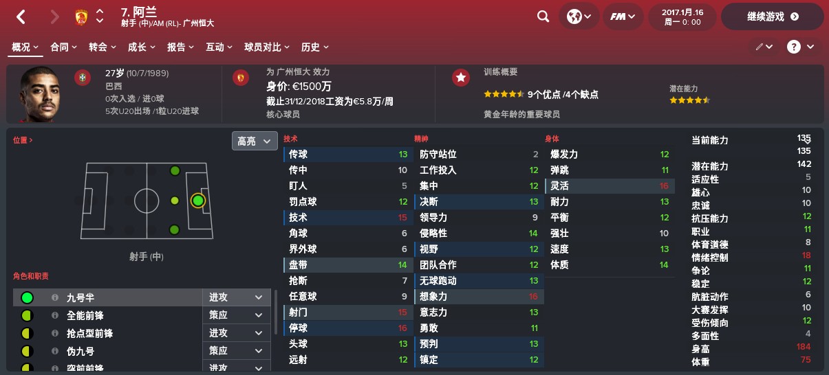 fm看球员,fm中超五大联赛