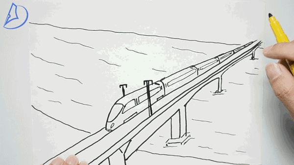 未来交通工具高铁怎么画三年级,未来交通工具简笔画高铁