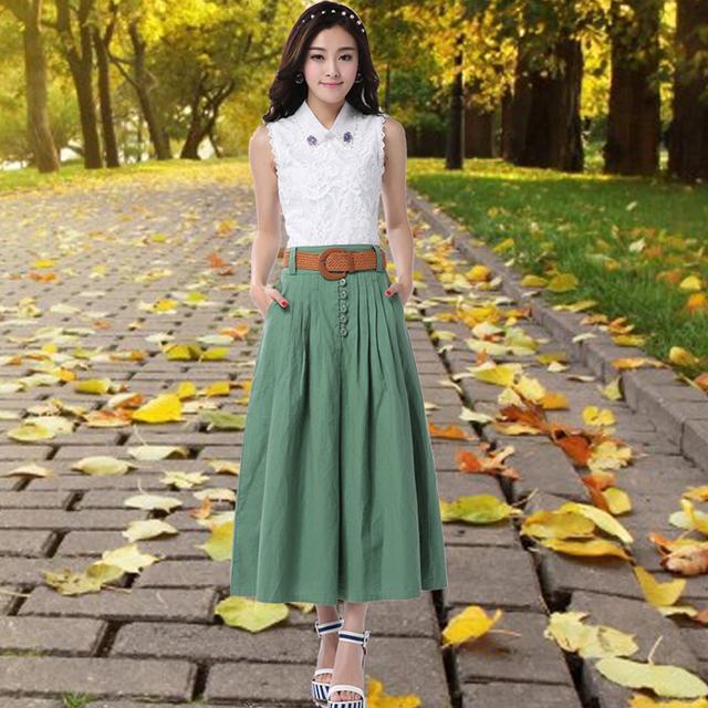 一条雅致的亚麻裙,文艺范儿白色亚麻裙