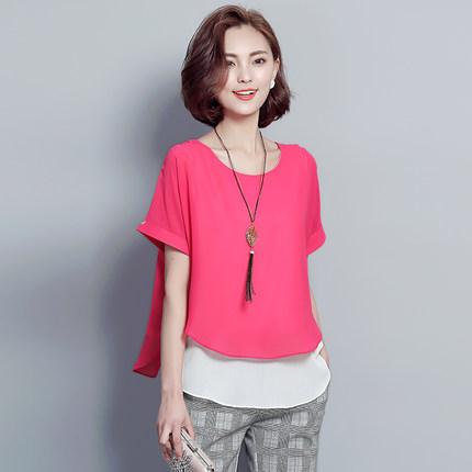 职场雪纺衫搭配半身裙,职场中袖雪纺衫洋气时尚薄款