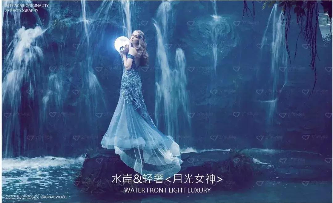 梦幻星空室内风格婚纱照,江边星空夜景婚纱照推荐