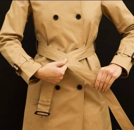 系风衣腰带单蝴蝶结的方法慢动作,巴宝莉男士风衣腰带背后正规系法