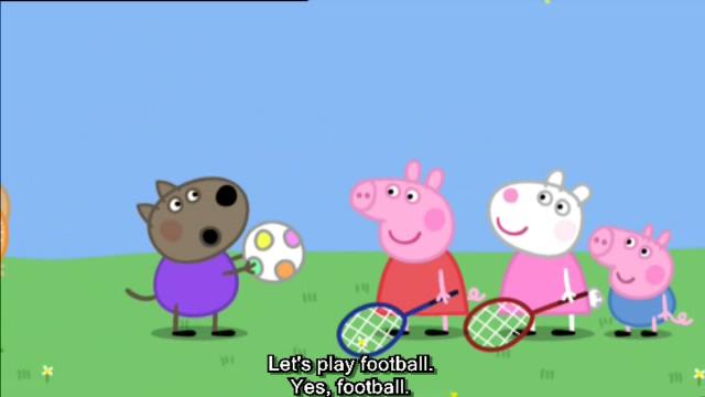 粉红小猪动画片英文版,小猪佩奇篮球动画片英文版