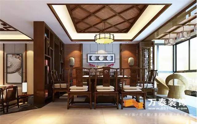 济南300平方别墅中式装修设计图,济南漫山香墅别墅装修