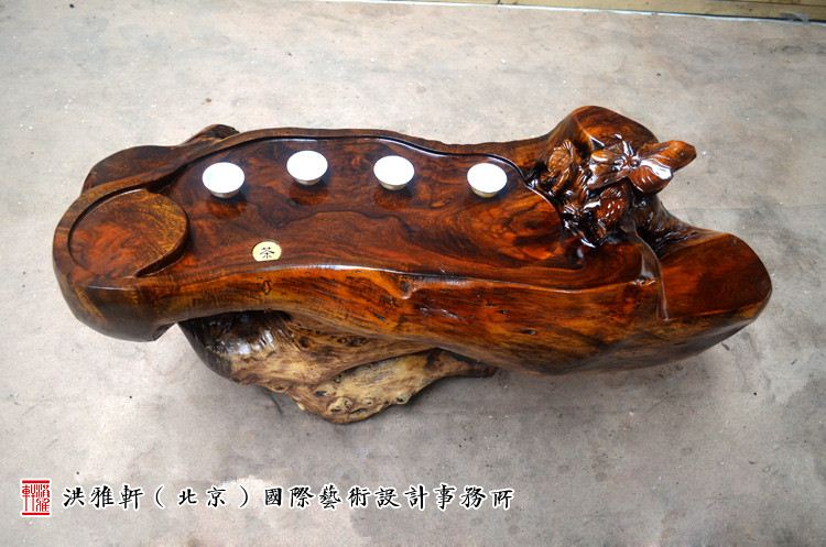 名匠实木小茶几鸡翅木,老榆木树根雕茶几