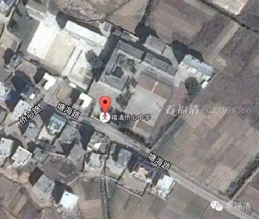 航拍福清市学校,可以看到学校内部的卫星地图