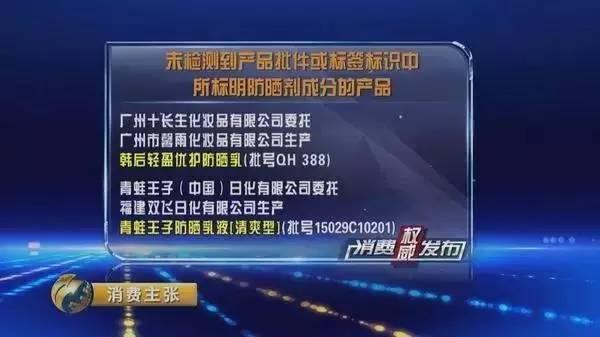 央视曝光没有美白成分,被央视通报的防晒霜