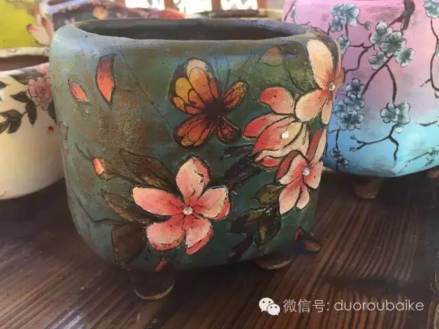 手绘多肉花盆教程,多肉花盆迷你拇指盆手绘