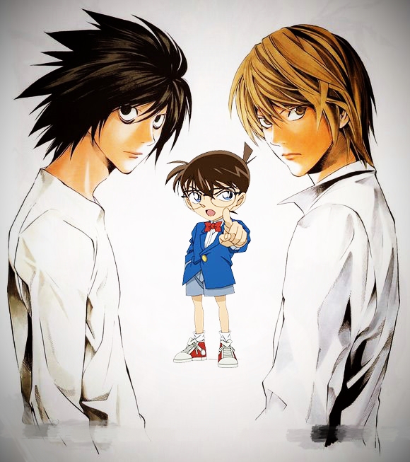 柯南对战恐怖学校,江户川柯南和夜神月