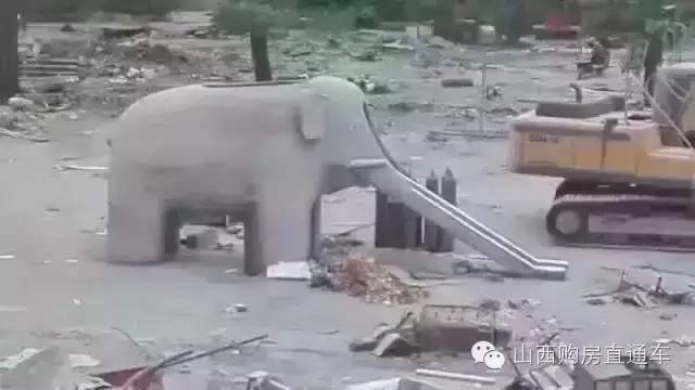 迎泽公园以前儿童乐园的大象滑梯,迎泽公园滑梯大象