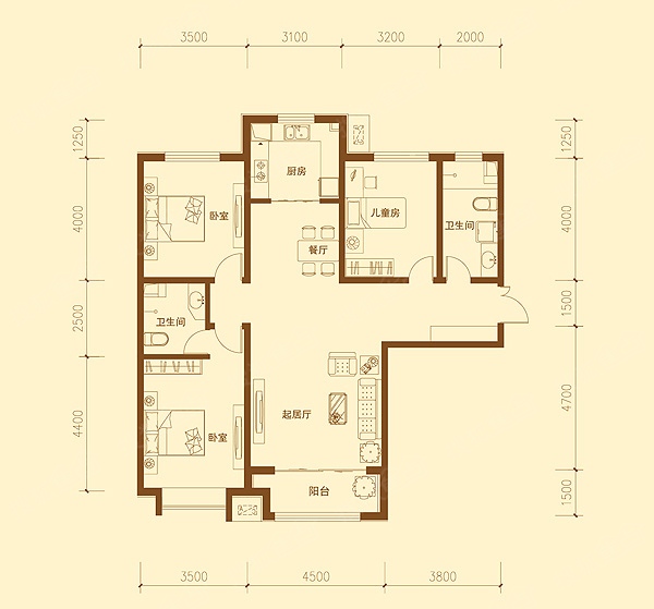 泰丰观湖四室户型,泰丰观湖楼动图