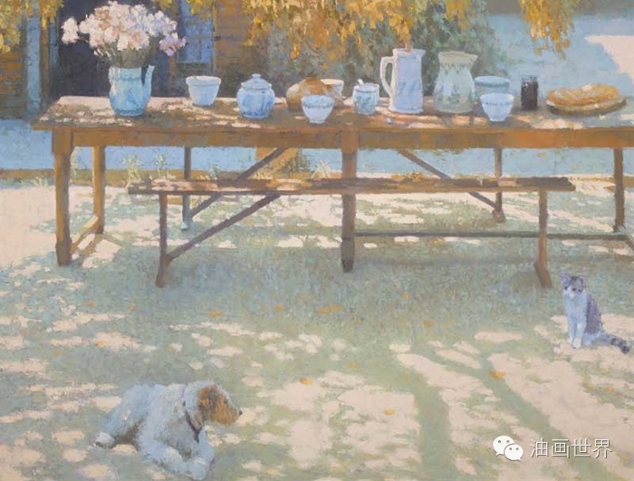 禅意山水意境油画,浓郁诗意的风景油画